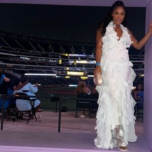 Blue Floral Halter Dress